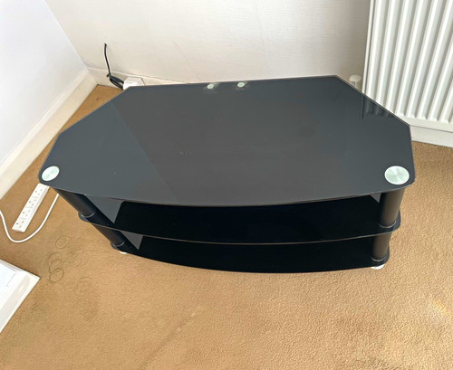 Black glass corner stand - black,
