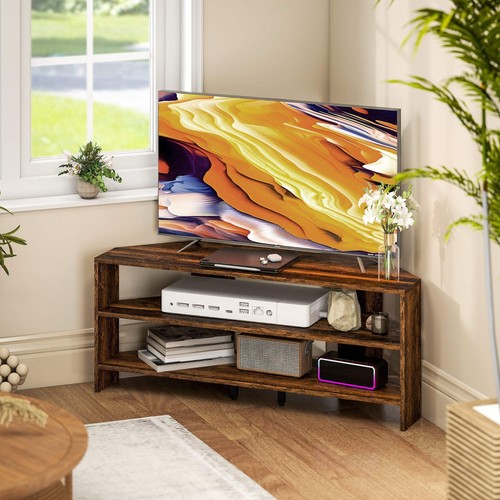 Homcom corner stand with - corner, tv