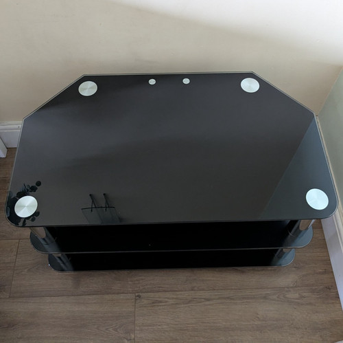 Black glass stand with - tv,