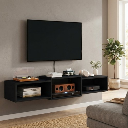 Stylish floating shelf with - tv,
